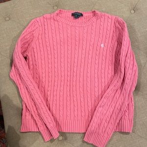 Pink cable knit Ralph Lauren sweater